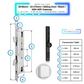 Smart Door Lock Thin - 28-85mm (22x270mm) Sliding Door - Black - With WiFi Gateway