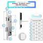 Sliding Door Smart Door Lock - 28-85mm (22x240mm) - Silver - With WiFi Gateway