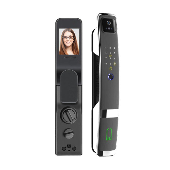 3D Face Recognition Smart Door Lock - Black - No Mortise -