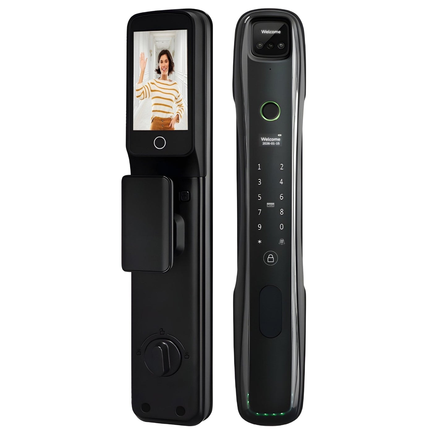 Face Recognition Smart Door Lock Black