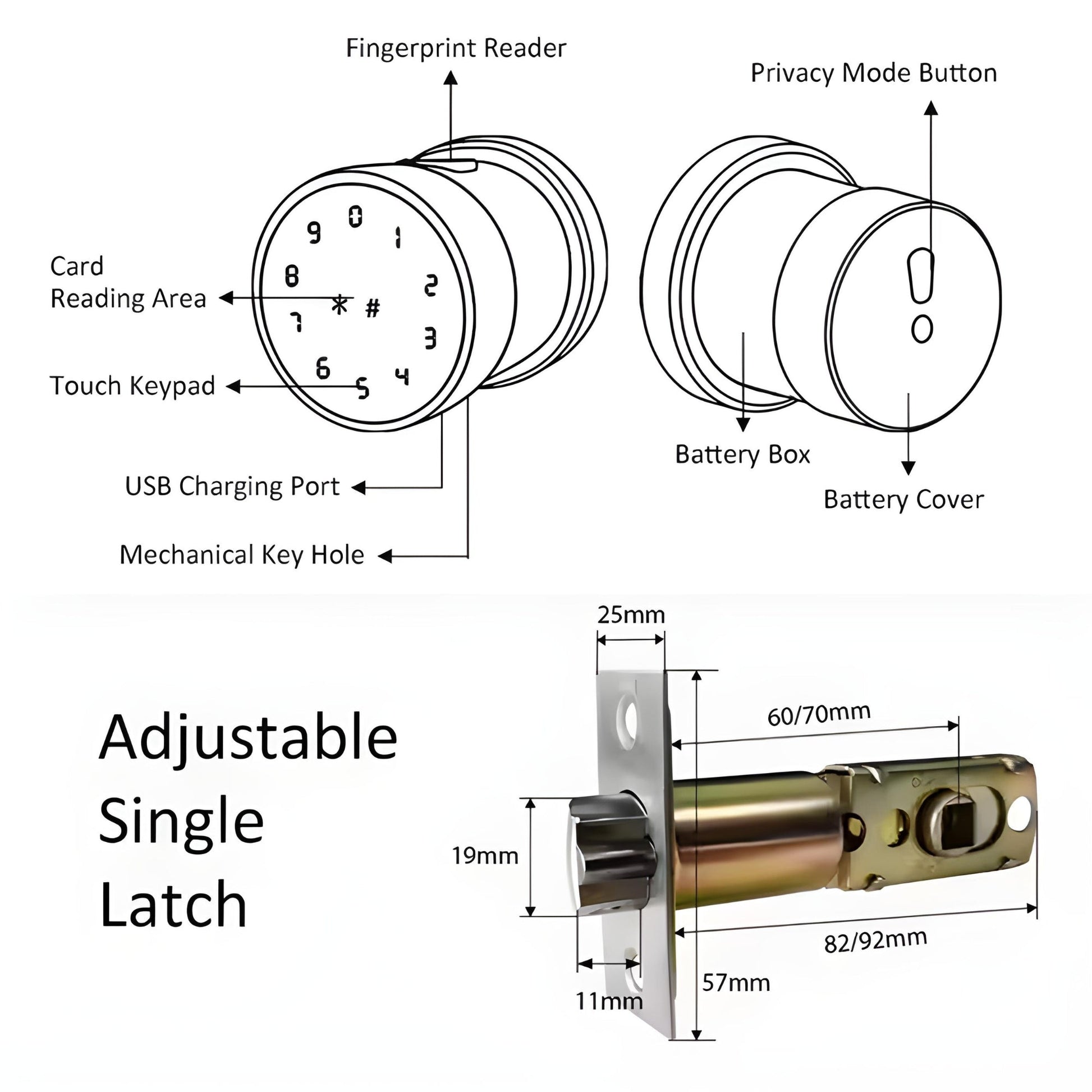 Fingerprint_Door_Knob latch size