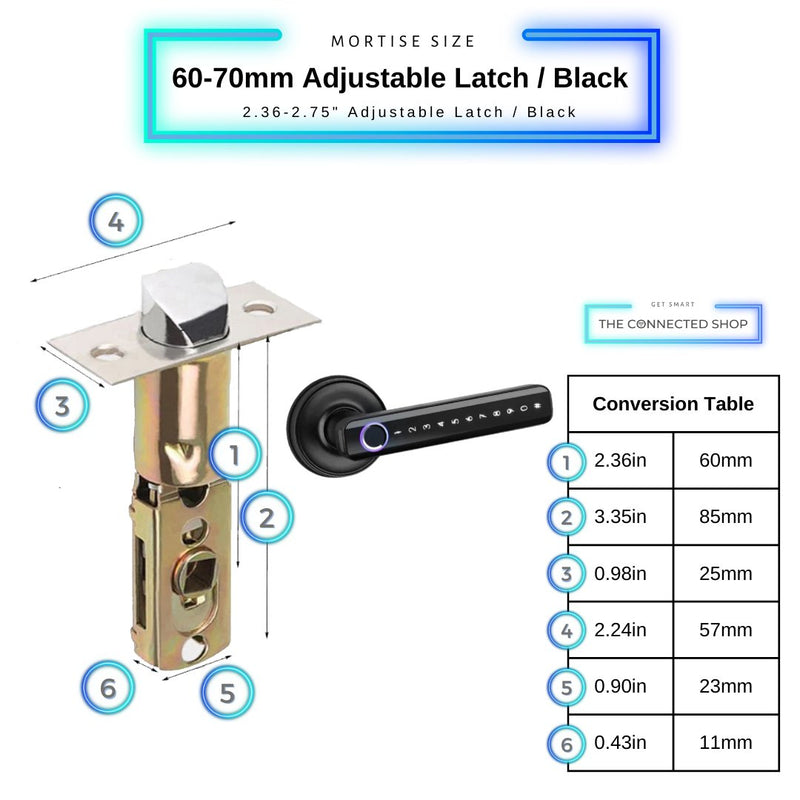 Fingerprint Door Lock - Black - -