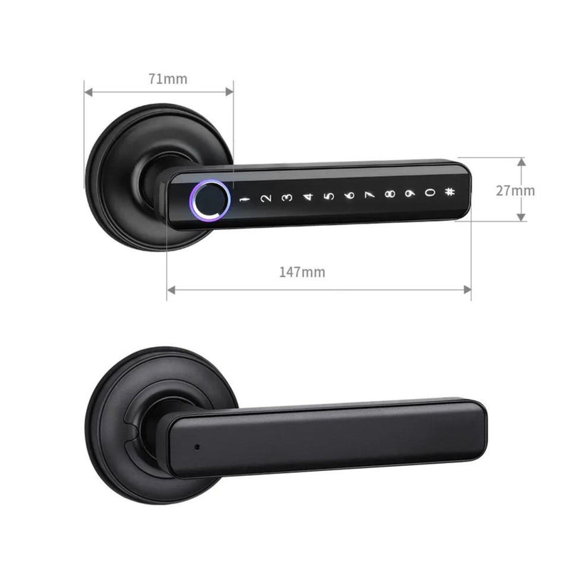 Fingerprint Door Lock - Black - -