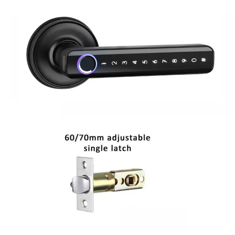 Fingerprint Door Lock - Black - -