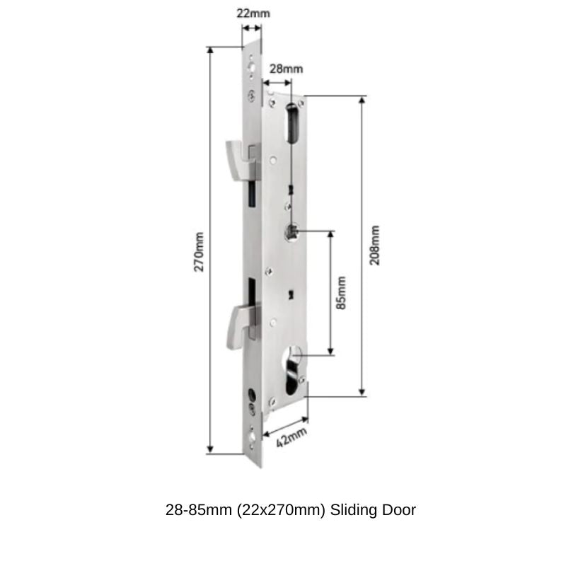 Mortises - 28-85mm (22x270mm) Sliding Door - -