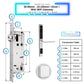 Sliding Door Smart Door Lock - 50-85mm (22x240mm) - Silver - With WiFi Gateway