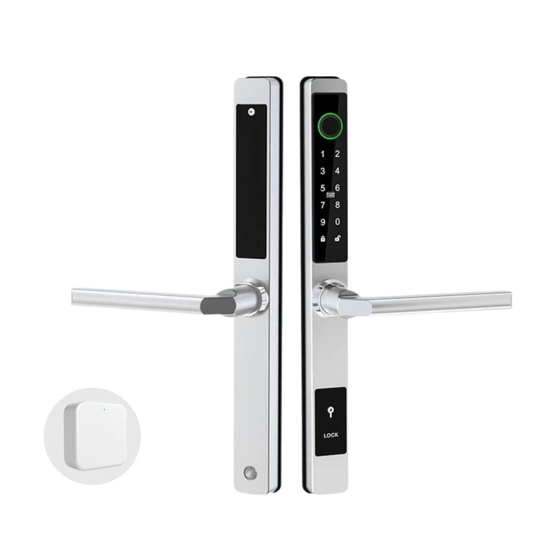 Sliding Door Smart Door Lock - No mortise - Silver - With WiFi Gateway