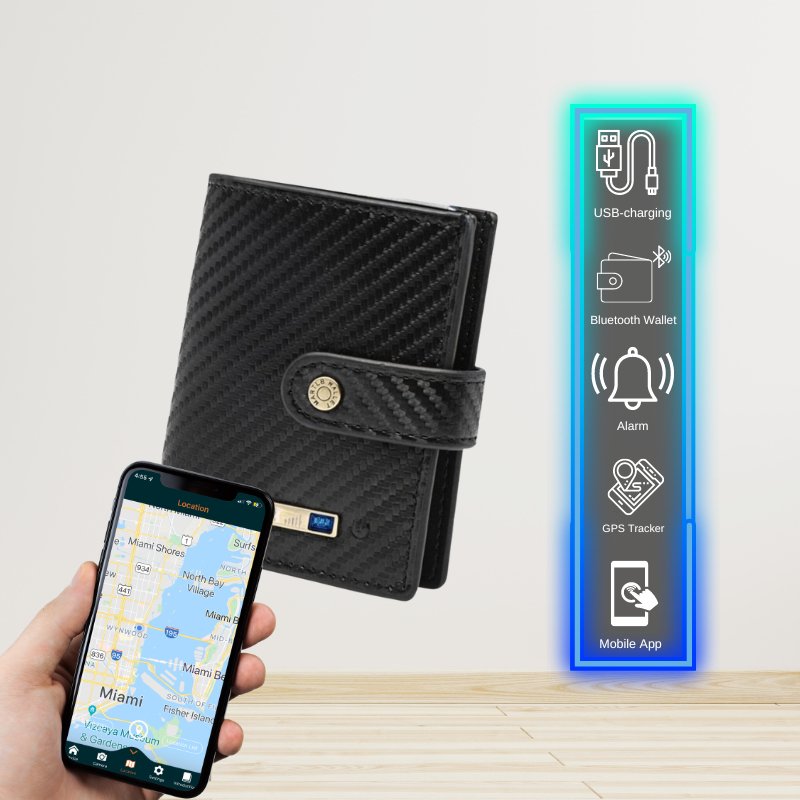 Smart Bluetooth Wallet Strap - Coffee - -