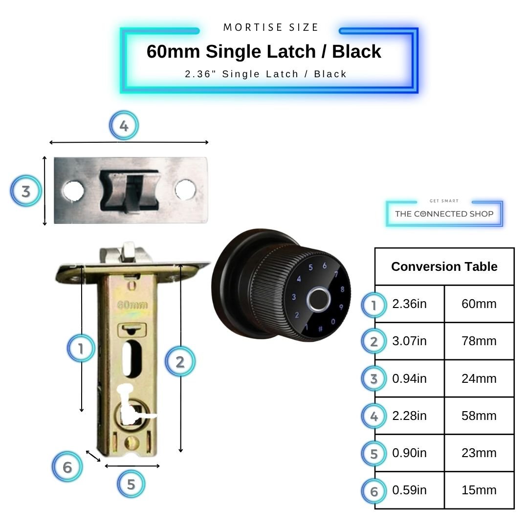 Smart Door Knob Lock - Black - Without Gateway