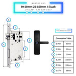 Smart Door Lock - 50-50mm (22x160mm) - Black -