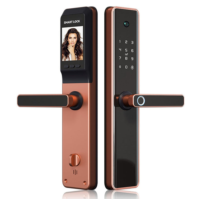 Smart Door Lock Camera - Rose Bronze - No Mortise -