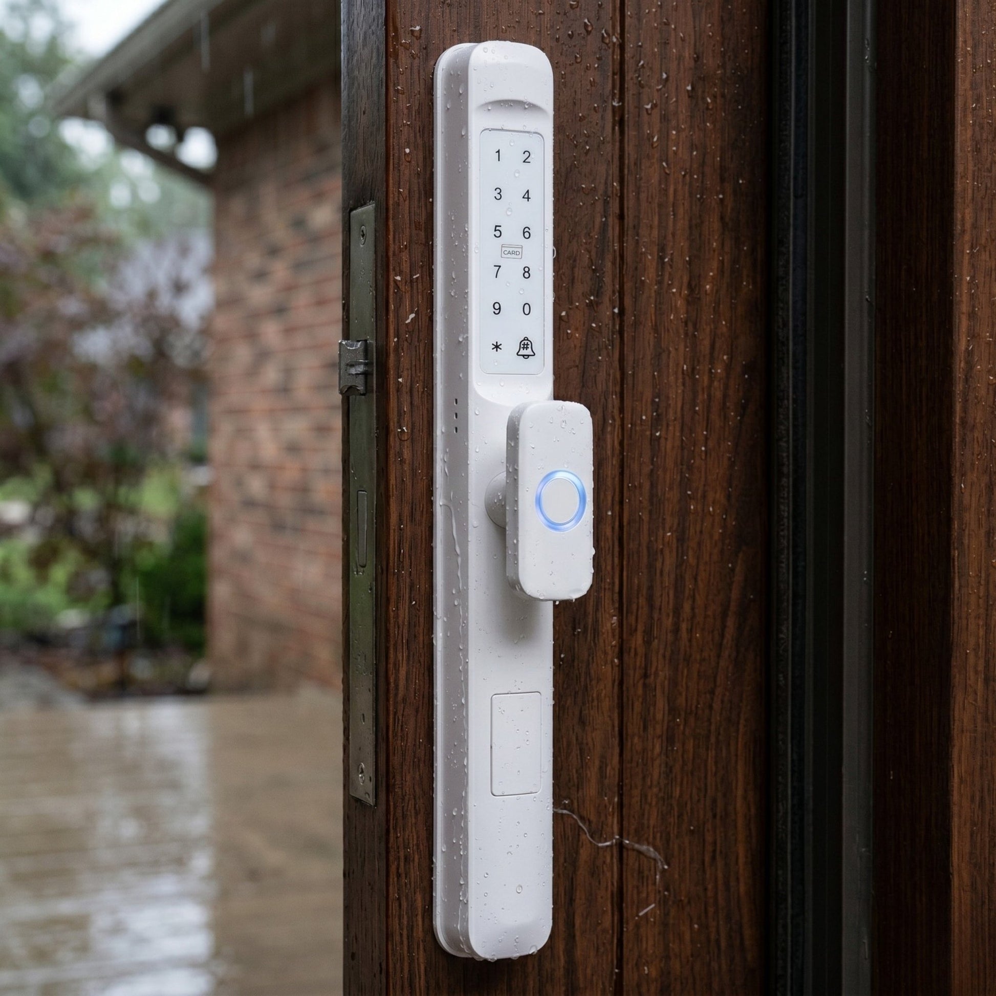 Smart_Door_Lock_Slim_Knob_ white rain