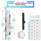 Smart Door Lock Thin - 35-85mm (22x270mm) Sliding Door - Black - With WiFi Gateway