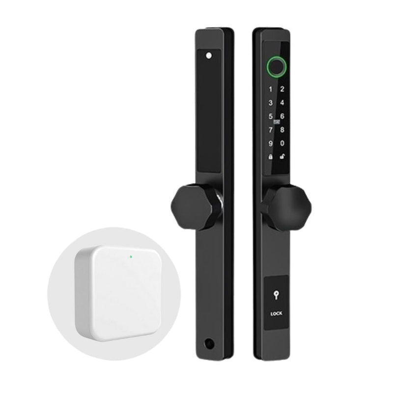 Smart Door Lock Thin - No mortise - Black - With WiFi Gateway